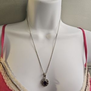 African Amethyst & White Topaz Sterling Silver
